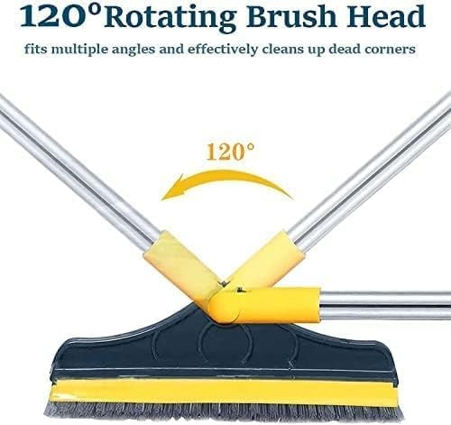 2-in-1 Floor Scrubber Brush with Squeegee