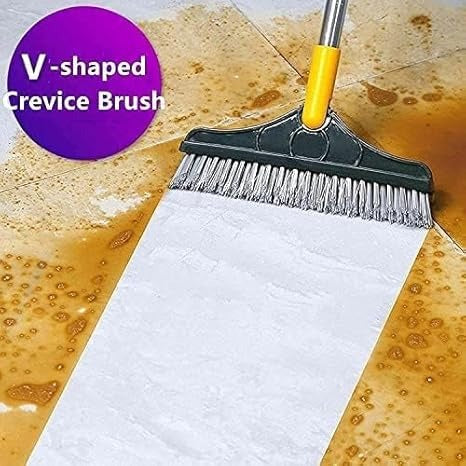 2-in-1 Floor Scrubber Brush with Squeegee
