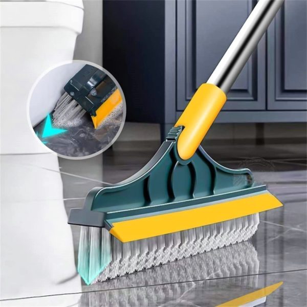 2-in-1 Floor Scrubber Brush with Squeegee