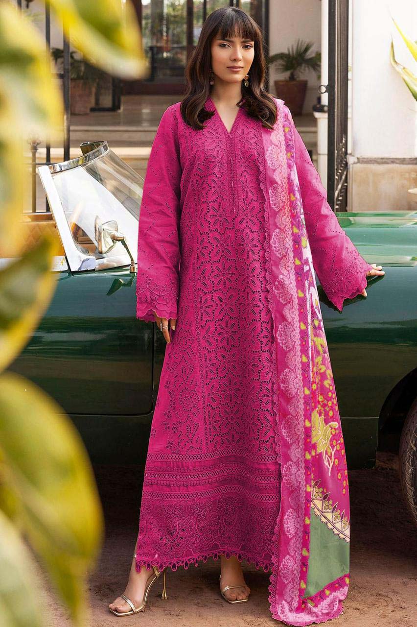 Safwa Luxury 2025 Chikankari 3-Piece Lawn Suit – Embroidered Bana Dora & Munar Jacquard Dupatta