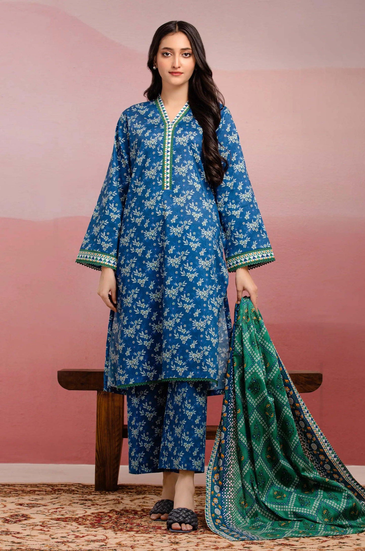 Edenrobe Original 3PC Printed Lawn Suit | 2025 Premium Collection