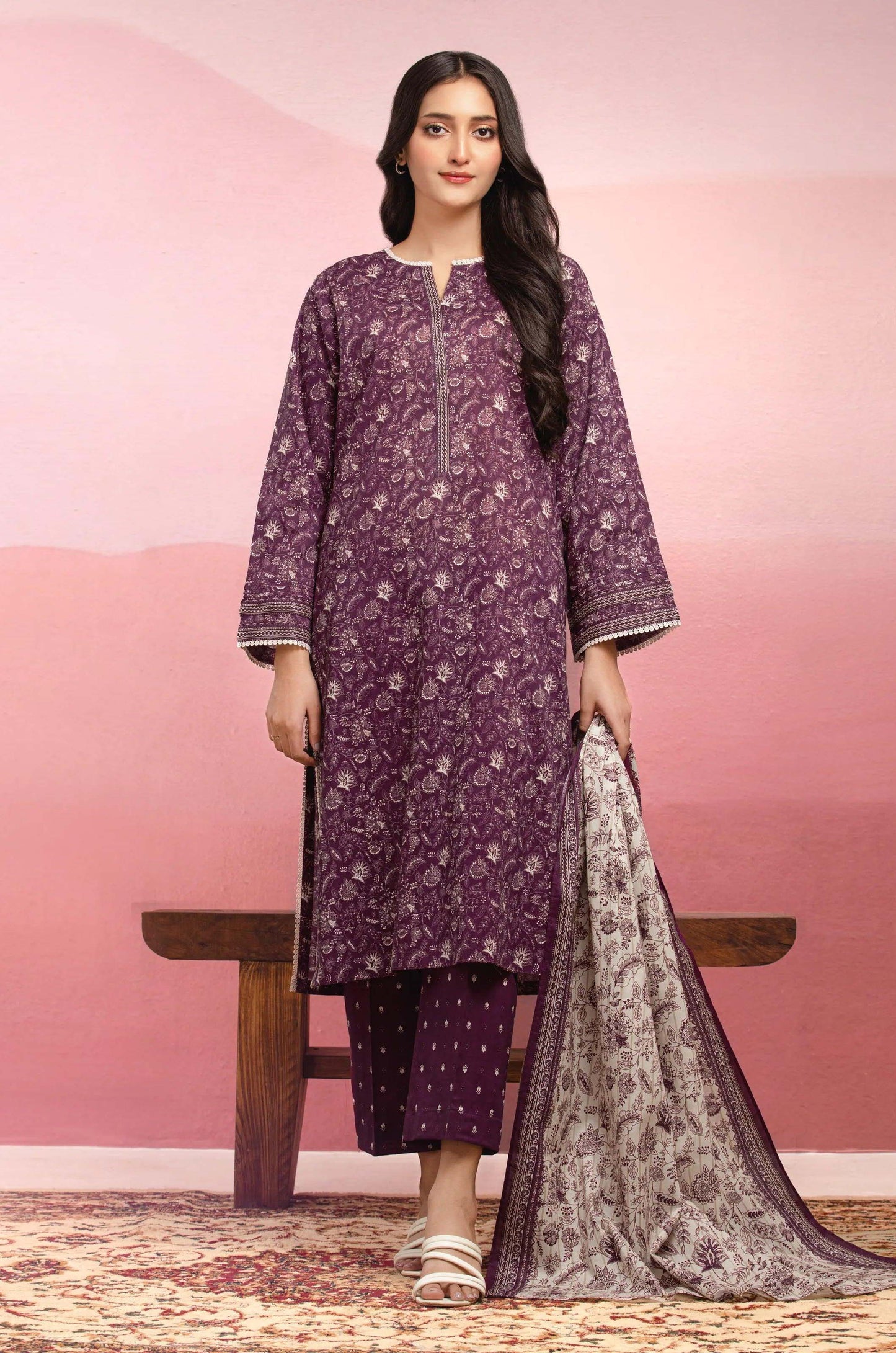 Edenrobe Original 3PC Printed Lawn Suit | 2025 Premium Collection