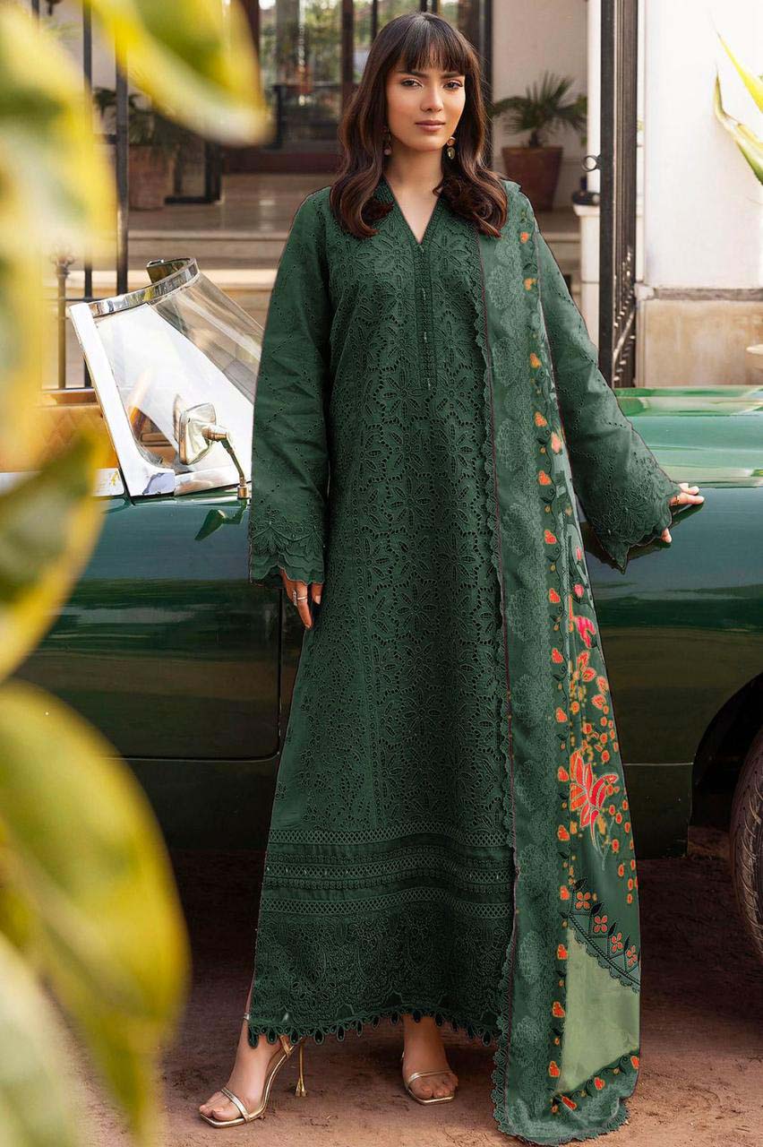 Safwa Luxury 2025 Chikankari 3-Piece Lawn Suit – Embroidered Bana Dora & Munar Jacquard Dupatta
