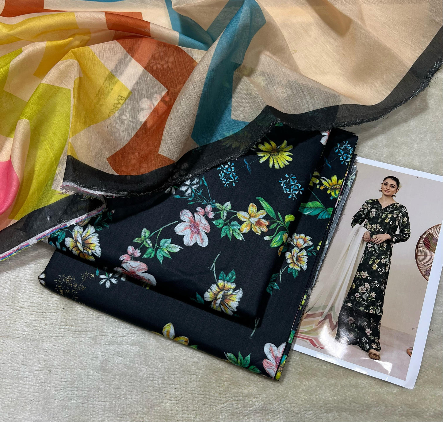 Adan Libas 3PC Printed Lawn Suit | 2025 Premium Collection with Bareeze Stamp