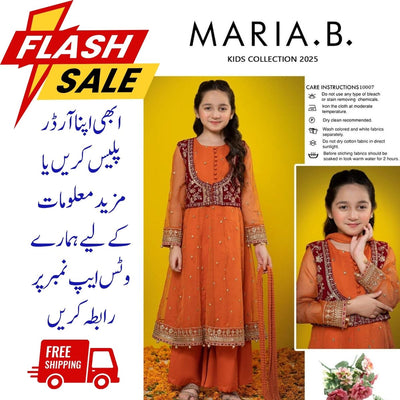 Girls Lawn Embroidered Shirt and Trouser Suit 3Pcs