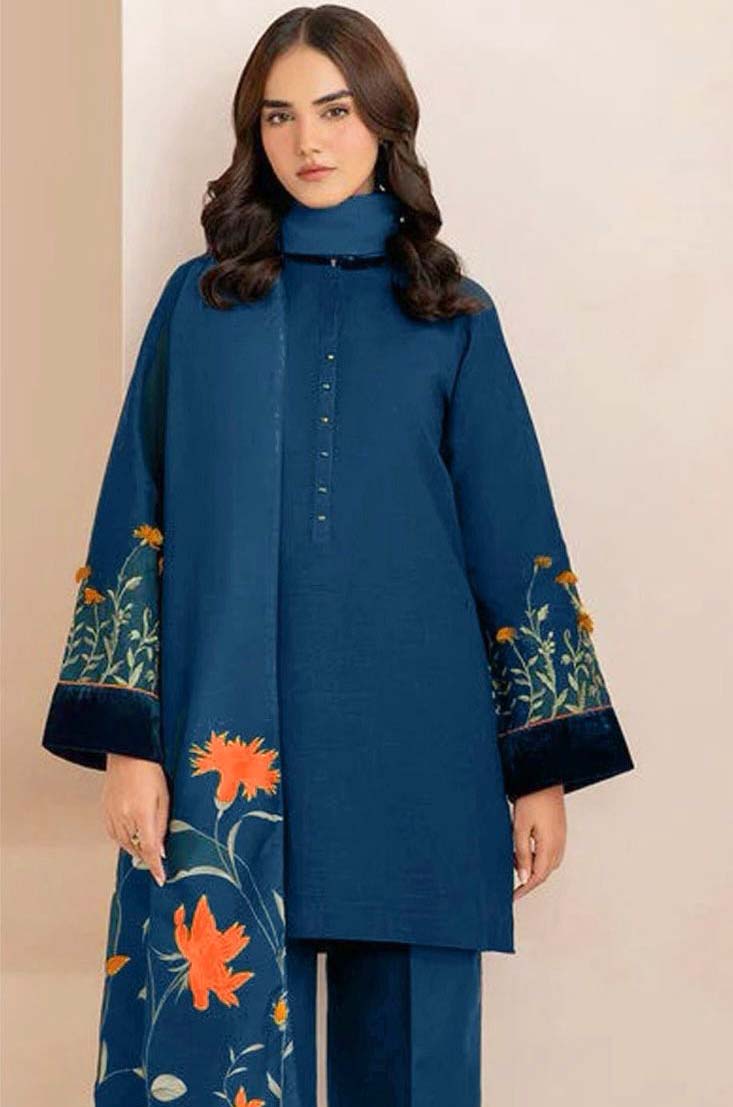 Baroque Embroidered Lawn Suit – 2025 Premium 3-Piece Collection