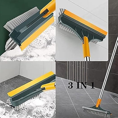 2-in-1 Floor Scrubber Brush with Squeegee