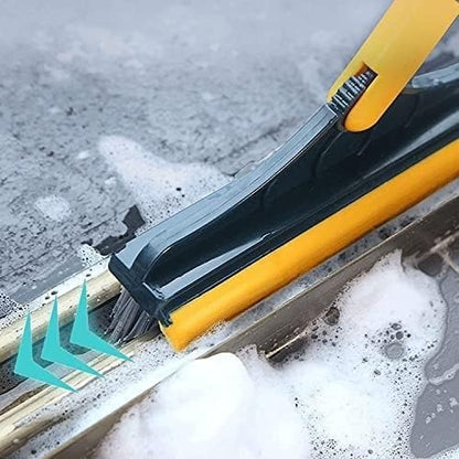 2-in-1 Floor Scrubber Brush with Squeegee