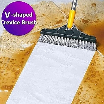 2-in-1 Floor Scrubber Brush with Squeegee
