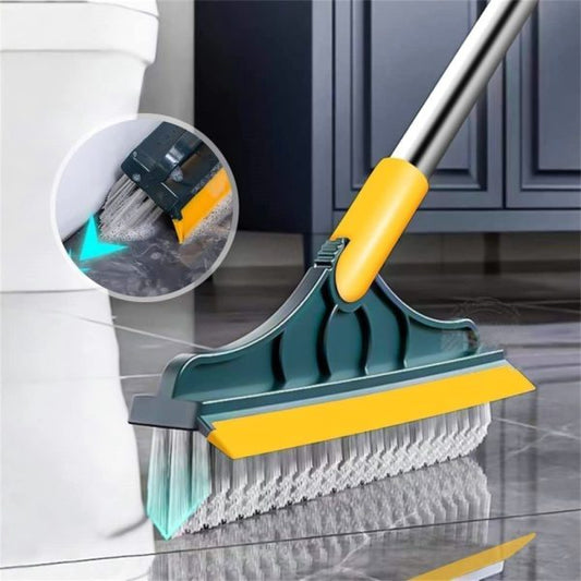 2-in-1 Floor Scrubber Brush with Squeegee