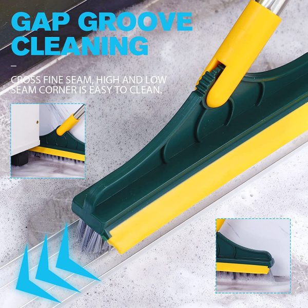 2-in-1 Floor Scrubber Brush with Squeegee