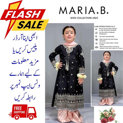 Girls Lawn Embroidered Shirt and Trouser Suit 3Pcs