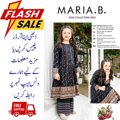 Girls Lawn Embroidered Shirt and Trouser Suit 3Pcs