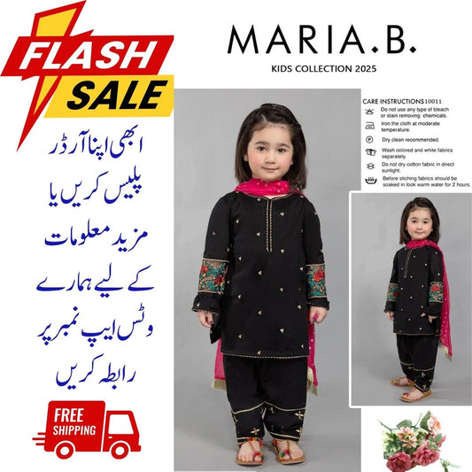 Girls Lawn Embroidered Shirt and Trouser Suit 3Pcs