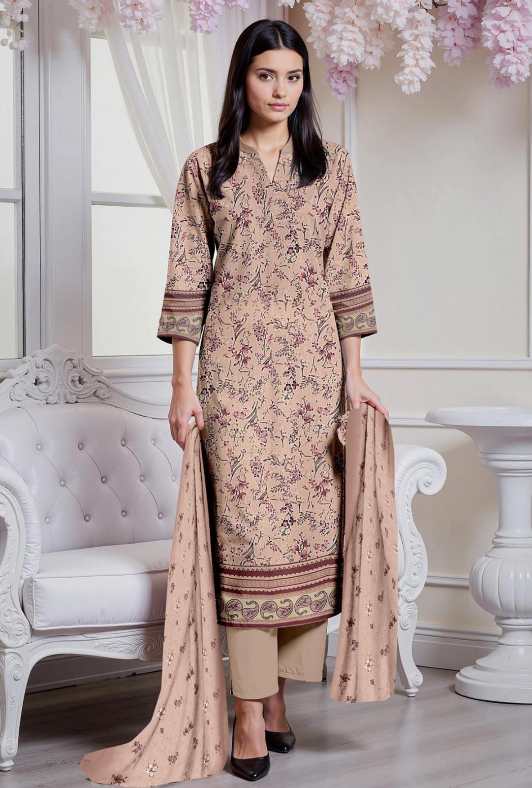 Gul Ahmed Mother Lawn 2025 – 3-Piece Digital Printed Suit in Airjet Lawn