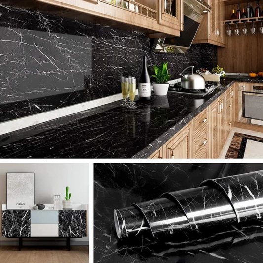 Self-Adhesive Marble Sticker — Oil & Heat Resistant for Kitchen, Wall, Cupboard (2Ftx6.5Ft)