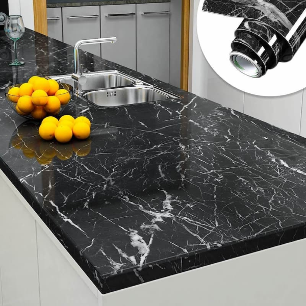 Self-Adhesive Marble Sticker — Oil & Heat Resistant for Kitchen, Wall, Cupboard (2Ftx6.5Ft)