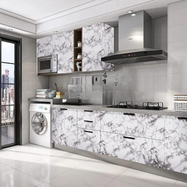Self-Adhesive Marble Sticker — Oil & Heat Resistant for Kitchen, Wall, Cupboard (2Ftx6.5Ft)